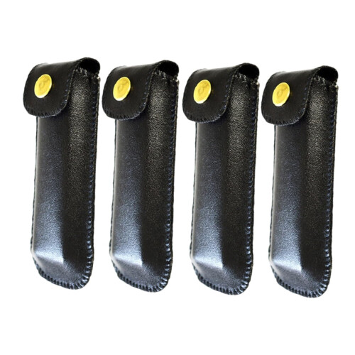 4pcs PU Leather Harmonica Case Set Durable Shockproof Storage Pouch for Harmonicas
