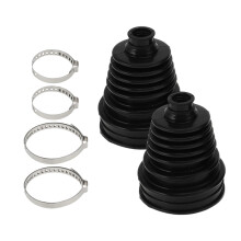 2pcs CV Joint Boot Kit Silicone Rubber Black with 4 Stainless Clamps Universal Fit for Cars