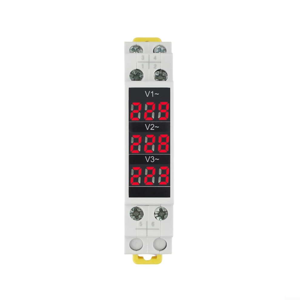 Digital Ac Voltmeter Din Rail Mounted 80500V Single And Three Phase Realtime Accurate Display 9053599062721