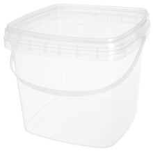 5L Plastic Paint Bucket with Lid and Handle, Heavy Duty Food Grade Clear Pail for Industrial Use
