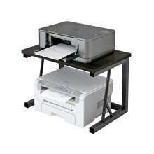 Printer Stand with Stable Steel Frame, TwoTier Storage Shelf, SpaceSaving Gray Desktop Organizer