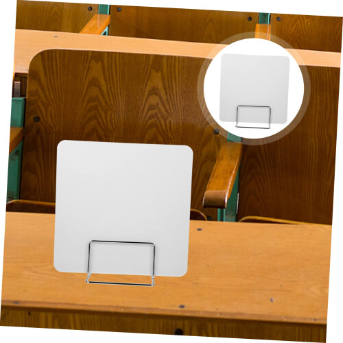 White Desktop Sneeze Guard Desk Divider Panel for Office and Classroom, Easy Tool Setup, Impact Resistant 1