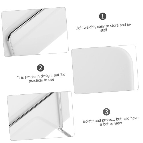 White Desktop Sneeze Guard Desk Divider Panel for Office and Classroom, Easy Tool Setup, Impact Resistant 2