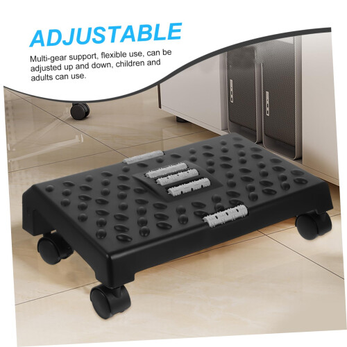 Foot Rest Under Desk Adjustable Height Ergonomic Foot Stool with Massage Rollers and NonSlip Base 2