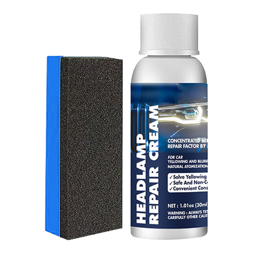 Headlight Restoration With Sponge, Uv Protection, Scratch Removal, Car Lens Cleaning 30Ml Cream 9053599063292