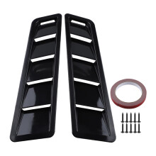 Hood Vents 2pcs Carbon Fiber Style Louvers Air Intake Cooling Panels SelfAdhesive Black for Mustang