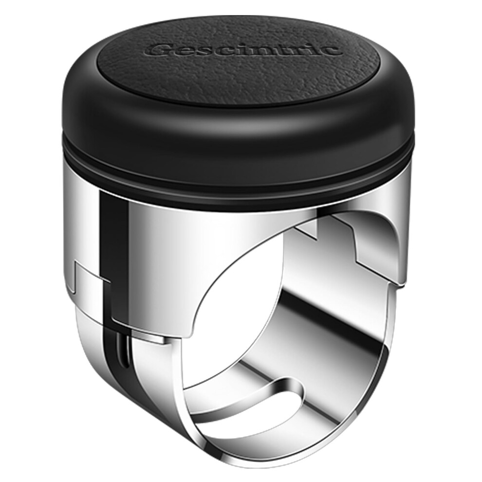 Steering Wheel Spinner Knob With 360 Rotation, Ergonomic Leather Grip, Universal Fit For Cars, Trucks, Boats, Lawn Mowers Â Cowhide Black 9455672729079
