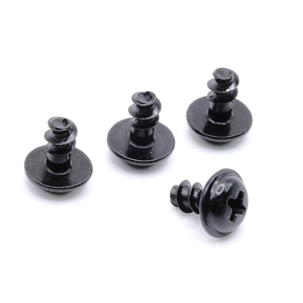 License Plate Screws For Tesla Model Y Rustproof Stainless Steel Black Finish M5 Selftapping Pack Of 4 9053599063773