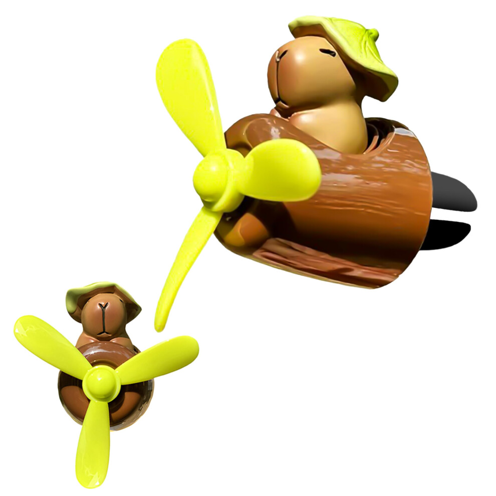 Cute Capybara Car Vent Air Freshener With Rotating Propeller For Refreshing Fragrance 9053599063919