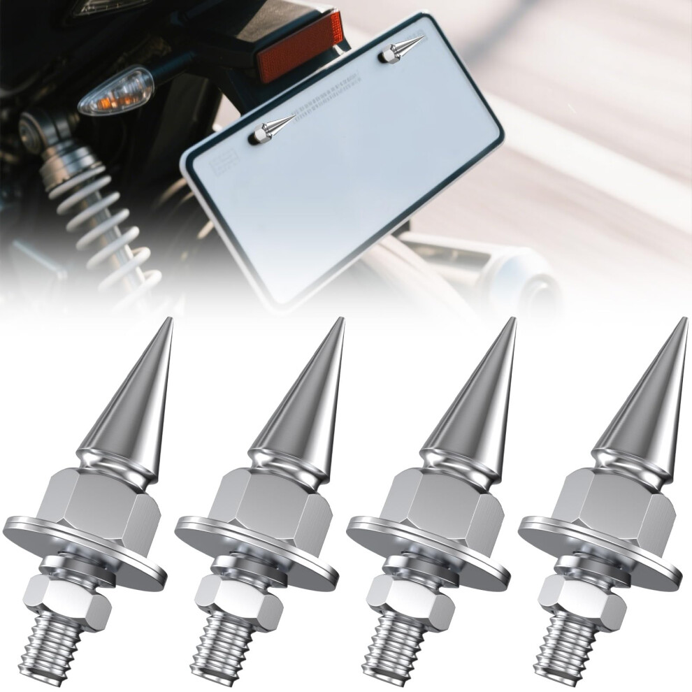 4Pcs Anti Theft License Plate Screws Aluminum Alloy Motorcycle Bolts Corrosion Resistant Silver 9455672729512