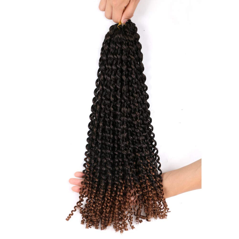 Unisex Passion Twist Crochet Hair Extensions 16 Inch Afro Kinky Curly Synthetic Braids Natural Textured Look 1B30