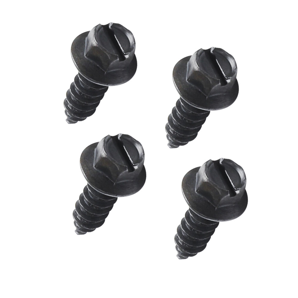 Rustproof License Plate Screws Kit With Hexagon Head, Shockproof Fasteners For Cars And Suvs, Black 4Pcs 9053599064602