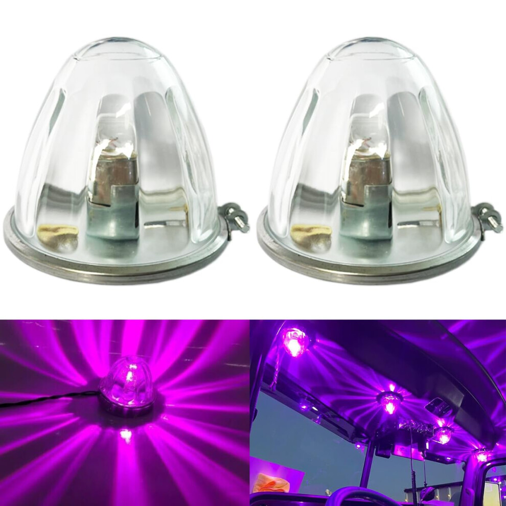 2Pcs Led Side Marker Turn Signal Lights With Watermelon Lens Ip65 Waterproof For Trucks Pink/Purple 9455672730181