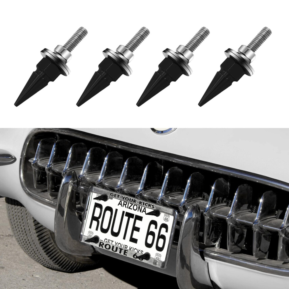 4Pcs Antitheft Rustproof License Plate Screws And Motorcycle Bolts Decorative Fasteners Black 9053599065180
