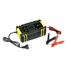 12V 24V Smart Car Battery Charger Touch Screen Pulse Automatic Lead Acid Charger EU Plug