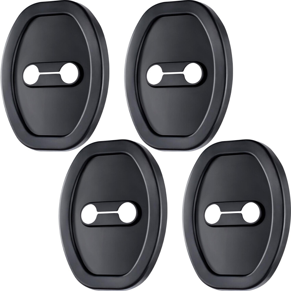 4Pcs Silicone Car Door Latch Cover Lock Protector, Noise Reduction Rust Prevention Weatherproof Black 9455672730754