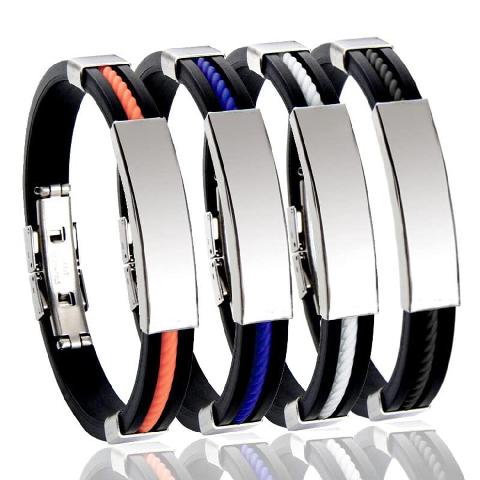 Titanium Therapy Bracelet Set Boosts Metabolism Magnetic Lymphatic Drainage Adjustable for Men Women 4Pcs