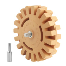 Car Decal Remover Wheel with Geared Design and Drill Adapter, Upgraded Rubber Eraser for Paint Protection