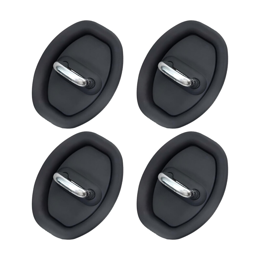4Pcs Car Door Lock Cover, Silicone Latch Protector With Noise Reduction And Rust Protection Black 9053599065654