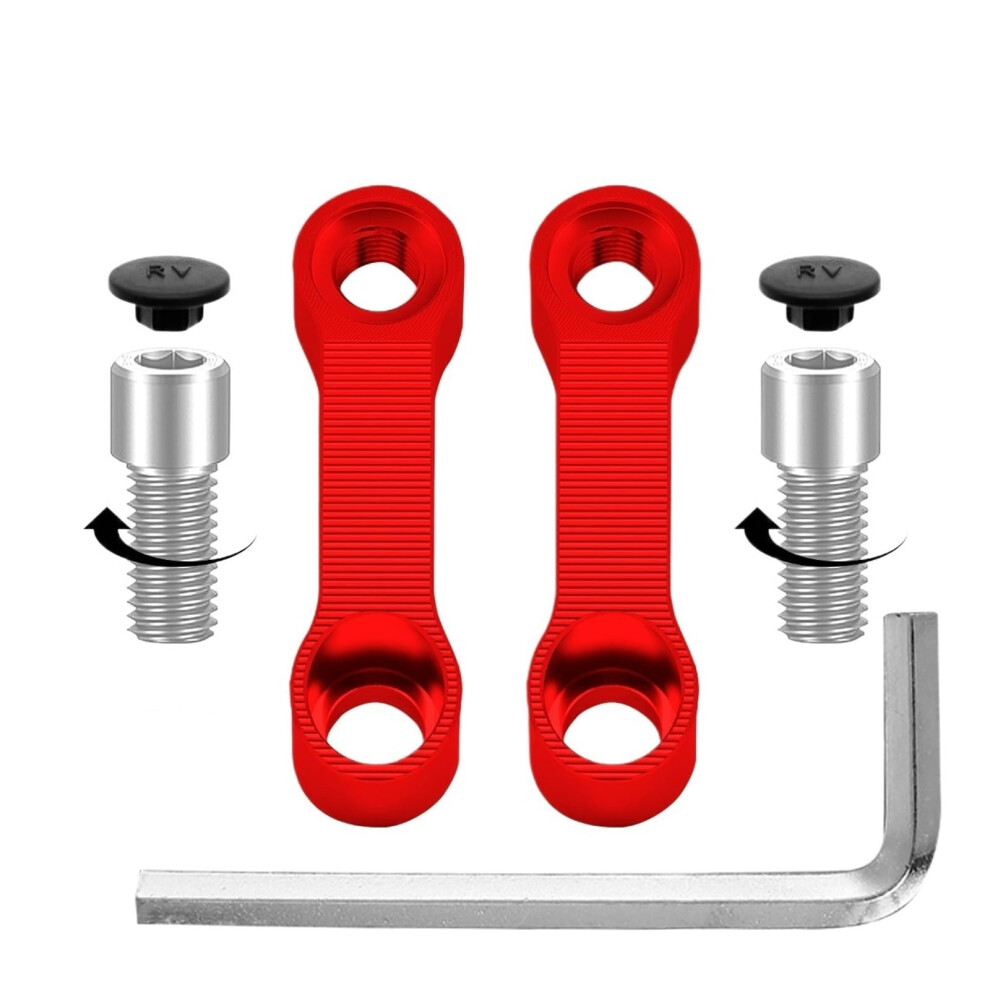Cnc Aluminum Motorcycle Mirror Extenders Risers Universal Fit Rearview Adapter Red 9053599065845