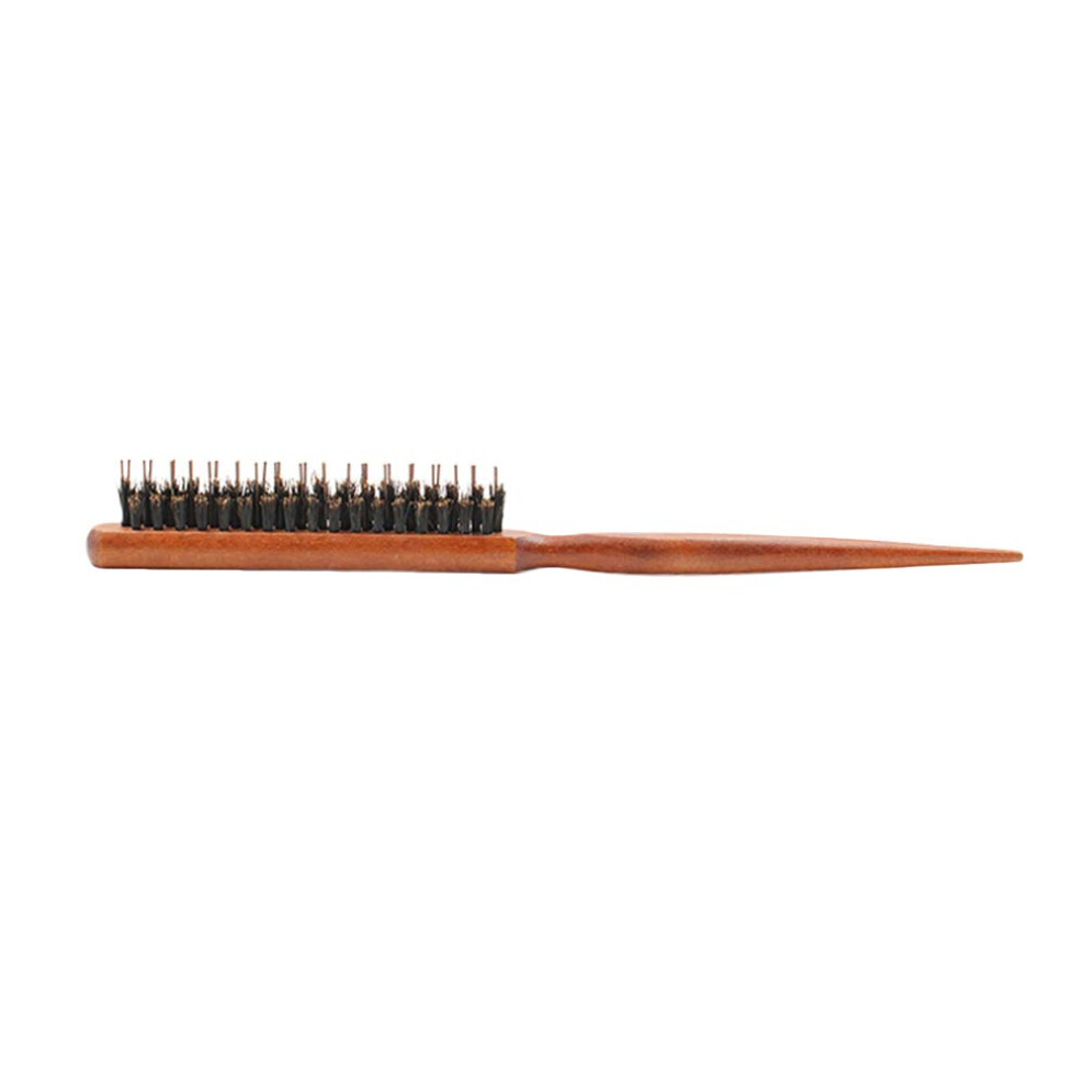 Boar Bristle Wooden Hair Brush for Gentle Detangling with Ergonomic Natural Wood Handle