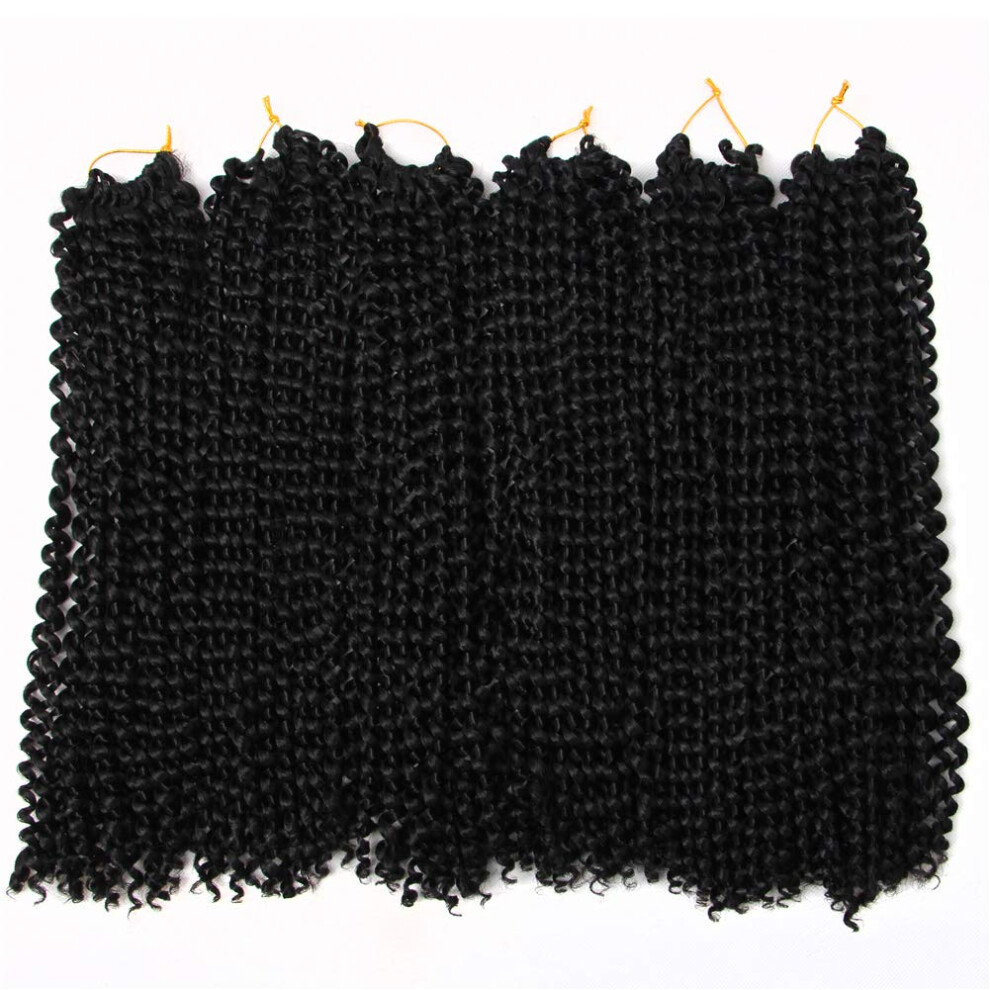 Unisex Passion Twist Hair 18 Inch Water Wave Crochet Braiding Hair 7 Packs Synthetic Bohemian Locs 1B