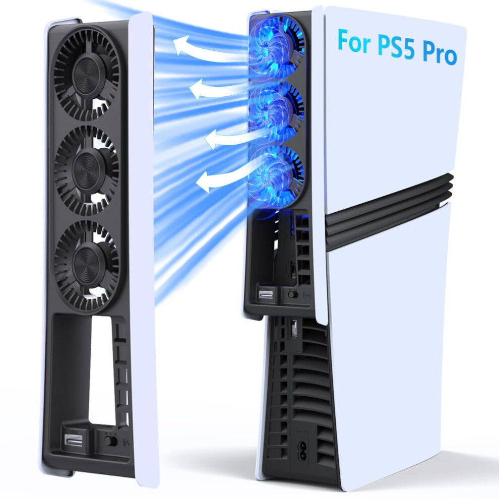 Cooling Fan With 3 Speed Modes, Ultraquiet Cooler And Usb 3.0 Port For Ps5 Pro 2024 Console 9113335685420