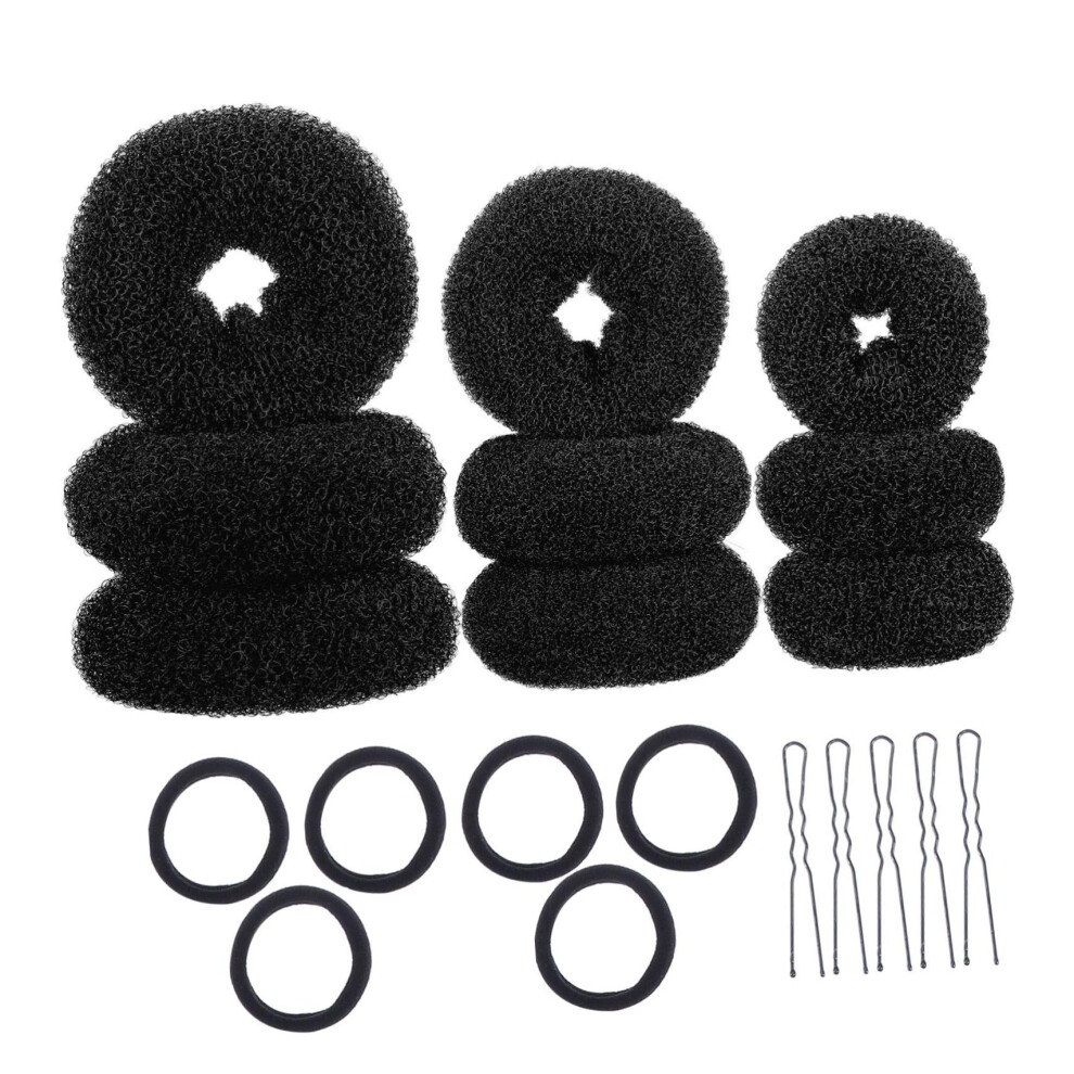 Hair Bun Maker Kit with Elastic Hair Ties and U Shaped Hairpins for Easy Styling and All Hair Types