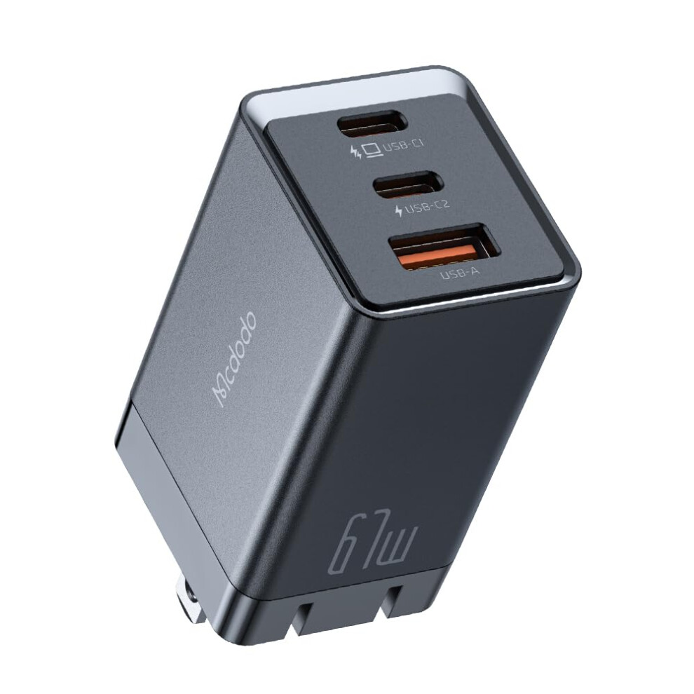67W Usb C Wall Charger Gan Fast Charger With 3 Ports Foldable Plug For Laptop And Phone 9070919891557