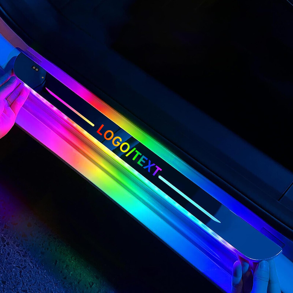 Custom Led Car Door Sills With Magnetic Easy Install, Waterproof Autosensing Welcome Lights 9053599066569