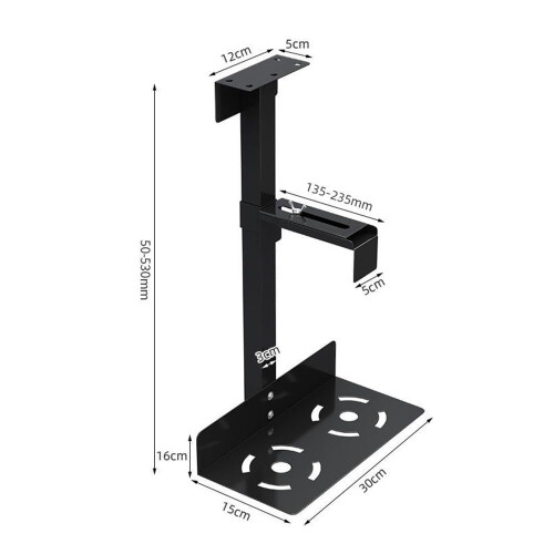 Under Desk PC Mount Adjustable CPU Holder White Steel SpaceSaving Stand for Computer Tower 1