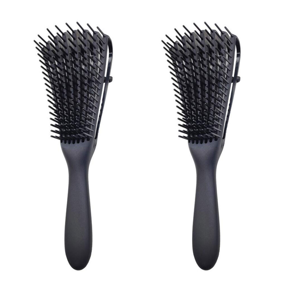 2 Pack Detangling Brush for Curly 3a4c Hair with Flexible Bristles for Gentle Knot Removal