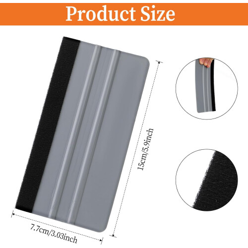 2 Pack Felt Edge Vinyl Wrap Squeegee Car Window Tint Tool for Bubble Scratch Application 2