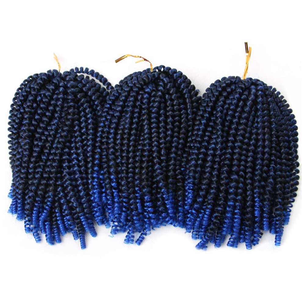 Spring Twist Crochet Braids 8 Inch Ombre Synthetic Hair Extensions Easy Install Tangle Resistant