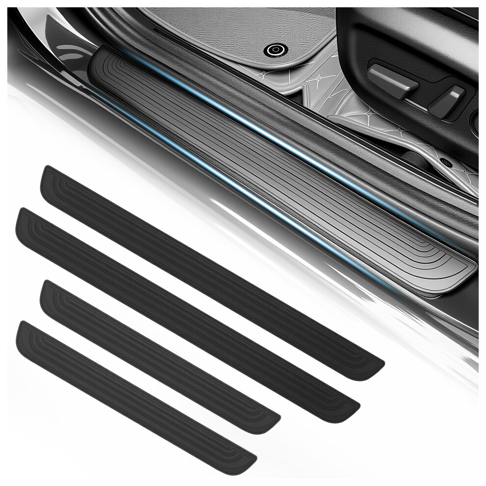 4Pcs Universal Rubber Car Door Sill Protector With Antiscratch Selfadhesive Edge Guard For Most Vehicles 9455672732512