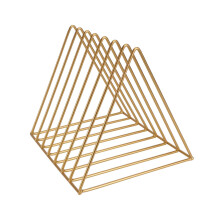 Metal Desktop Bookshelf with Electroplated Gold Finish, Modern Wire Book Organizer for Office