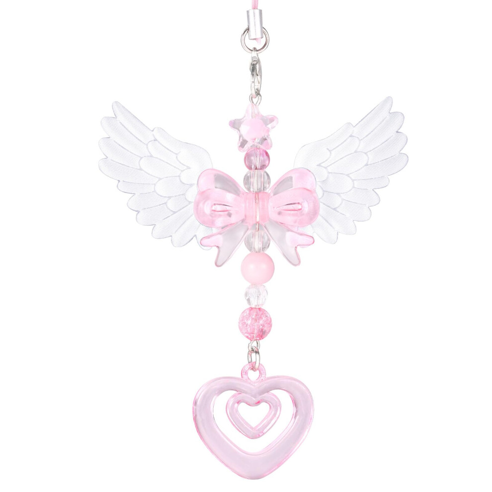 Heart Wing Phone Charm With Beads, Y2k Cute Phone Strap Keychain For Women Bags And Keys 9113335687004