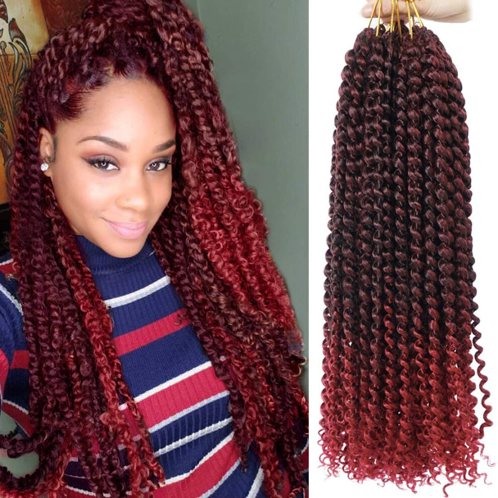 Unisex 18 Inch Natural Faux Locs Crochet Braids 7 Packs Goddess Synthetic Hair Extensions Passion T1b/Bug