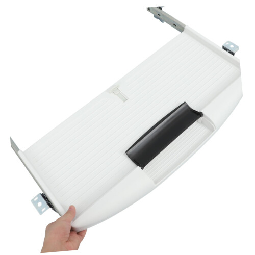 Adjustable Under Desk Keyboard Tray with Clamp, Ergonomic Sliding Shelf for Small Workspaces, White 2