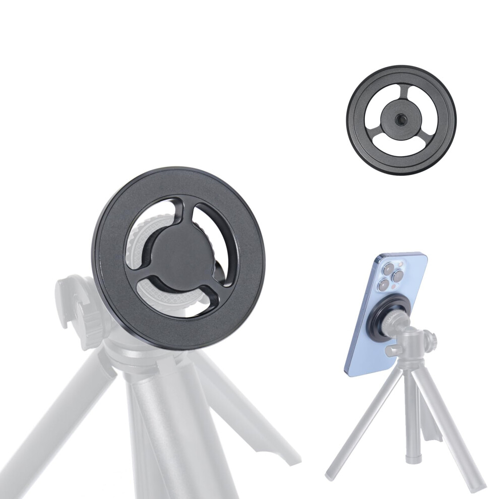 Magsafe Compatible Phone Tripod Mount With Magnetic Lock, 360 Rotation, Universal 1/4 Screw For Iphone 9070919902611