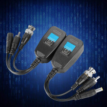 2PCS HD Video Balun Passive Transmitter with LED Indicator BNC to Cat5 Cat6 for CCTV Camera