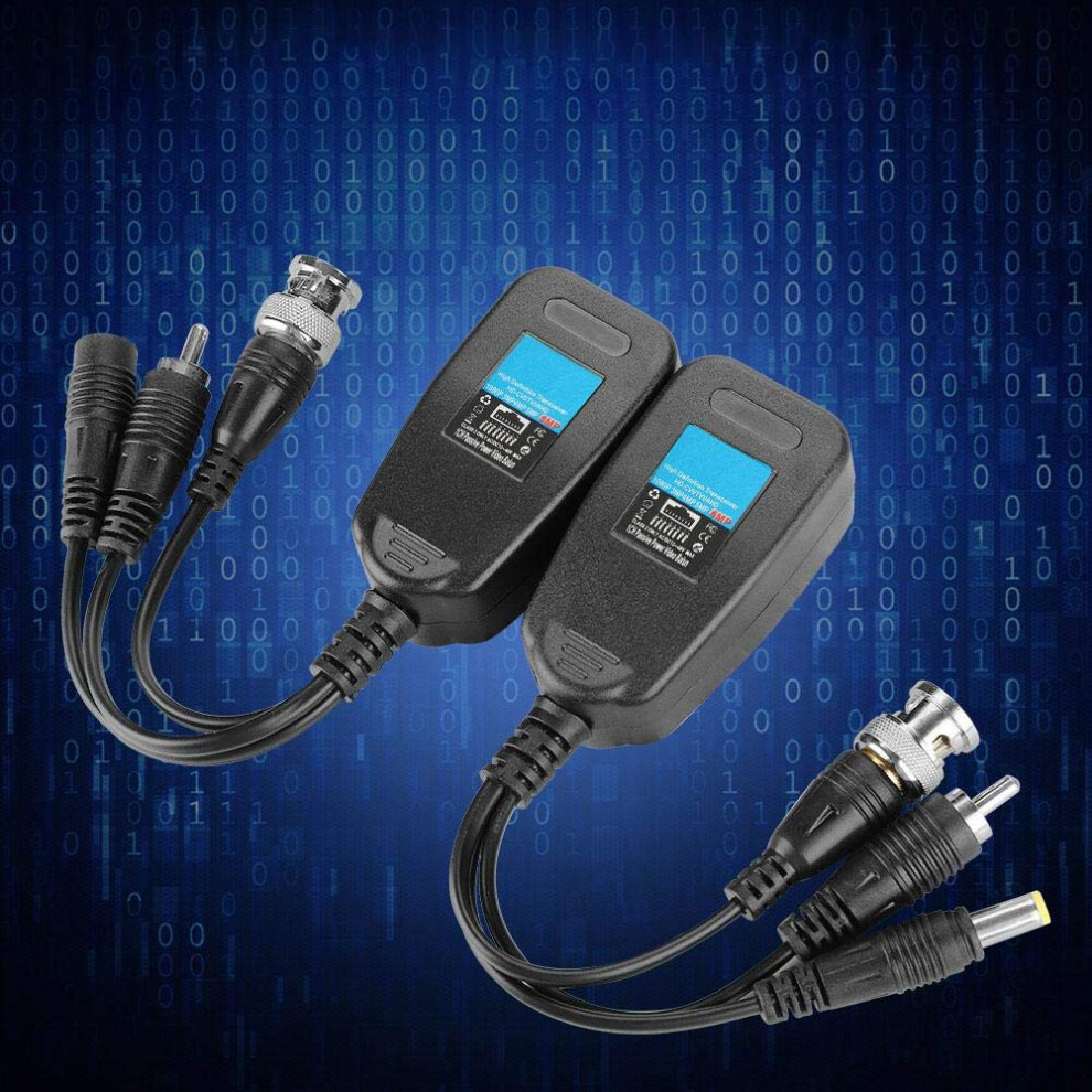 2Pcs Hd Video Balun Passive Transmitter With Led Indicator Bnc To Cat5 Cat6 For Cctv Camera 9070919892820