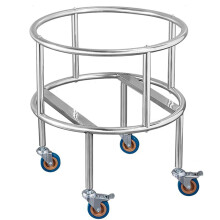 Heavy Duty Drum Dolly with 360 Swivel and Brake Wheels, Stainless Steel Barrel Cart for Containers