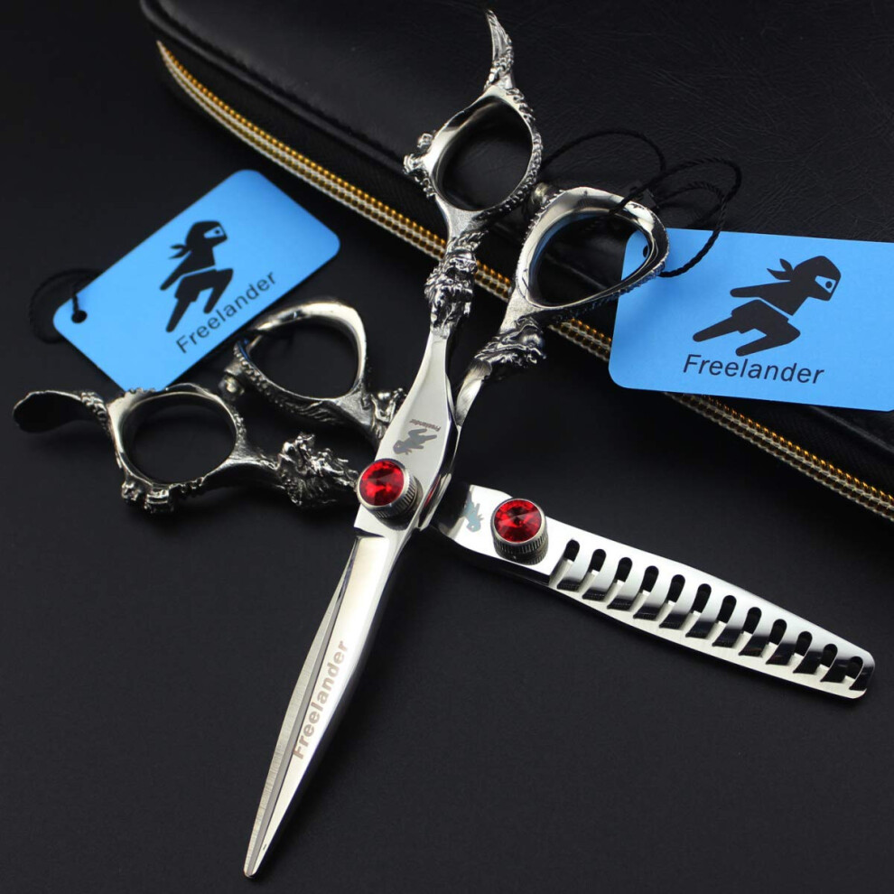 6 Inch Professional Hairdressing Scissors 440C Steel Barber Shears with Precision Cutting