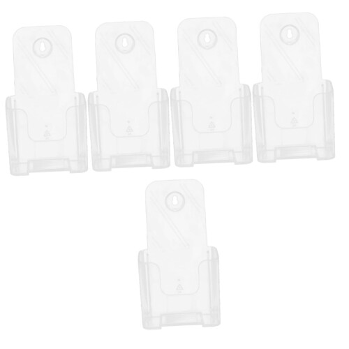 5pcs Clear Acrylic Wall Mount Brochure Holder Set for Office Document Display Organizer