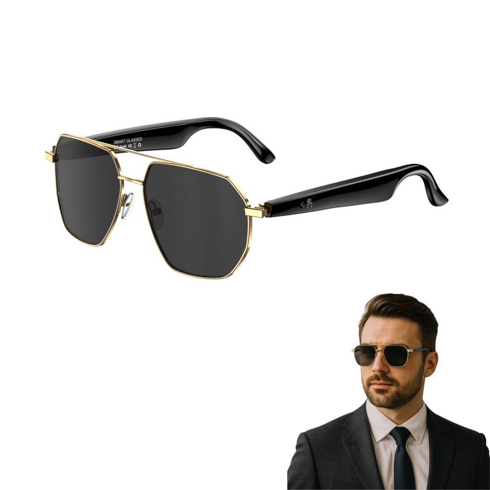 Smart Translation Glasses with Bluetooth Audio, UV400 Sun Protection, IP67 Waterproof, Voice Assistant