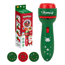 Christmas Projector Flashlight Toy for Kids with 24 Holiday Patterns, Handheld Night Light Green