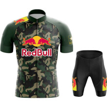 Fietskleding voor heren, rode jas en broek, professioneel wielershirt, groen, Aziatische maat S