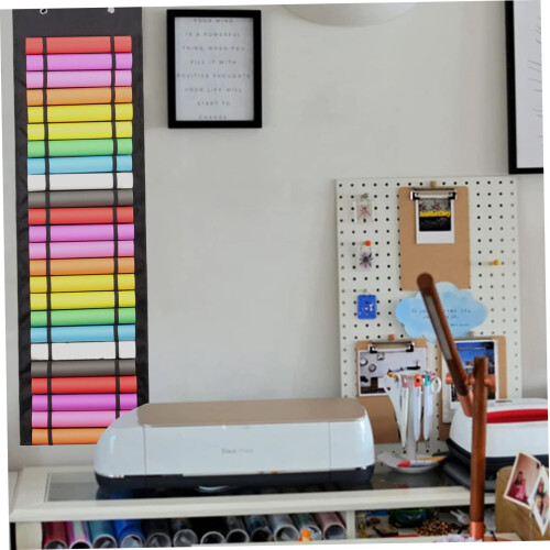 Vinyl Roll Holder Wall Mounted Oxford Cloth Storage for 48 Rolls SpaceSaving Multipurpose Organizer 1