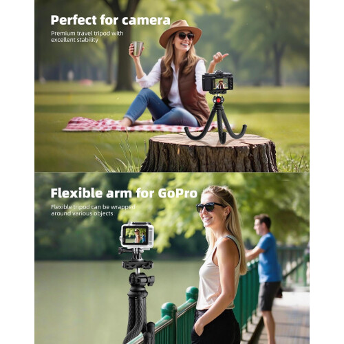 Phone Tripod with 360 Rotation, Flexible Legs and Wireless Remote for iPhone and Android Camera Vlogging 2